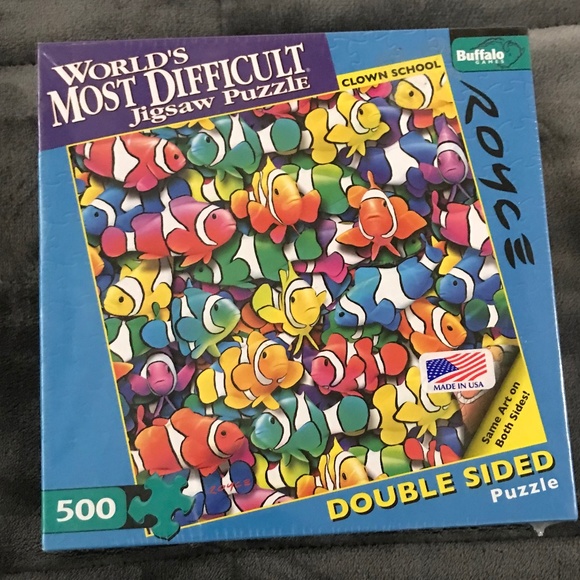 Worlds Most Difficult Jigsaw Puzzle Double Side 500 Clown School Fish Nemo Royce - Picture 2 of 6